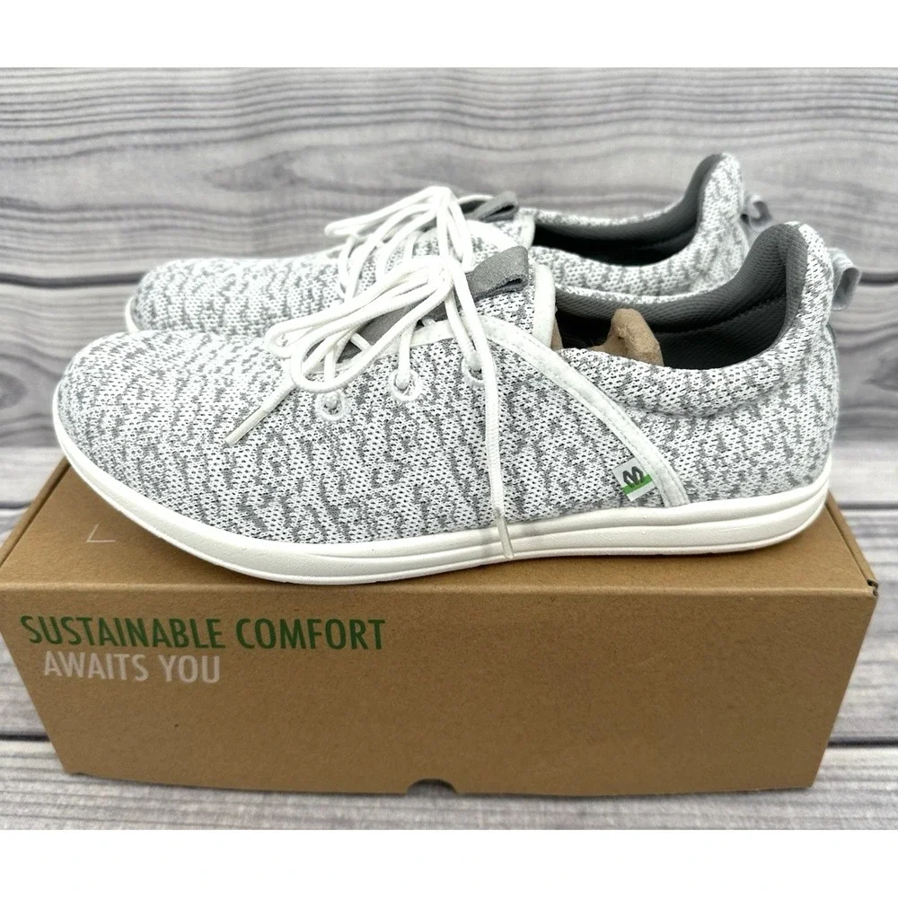 MINNETONKA ECOWISE ANEW KNIT SNEAKERS - WHITE / GREY - WOMEN'S SIZE‎ 11 M - NEW